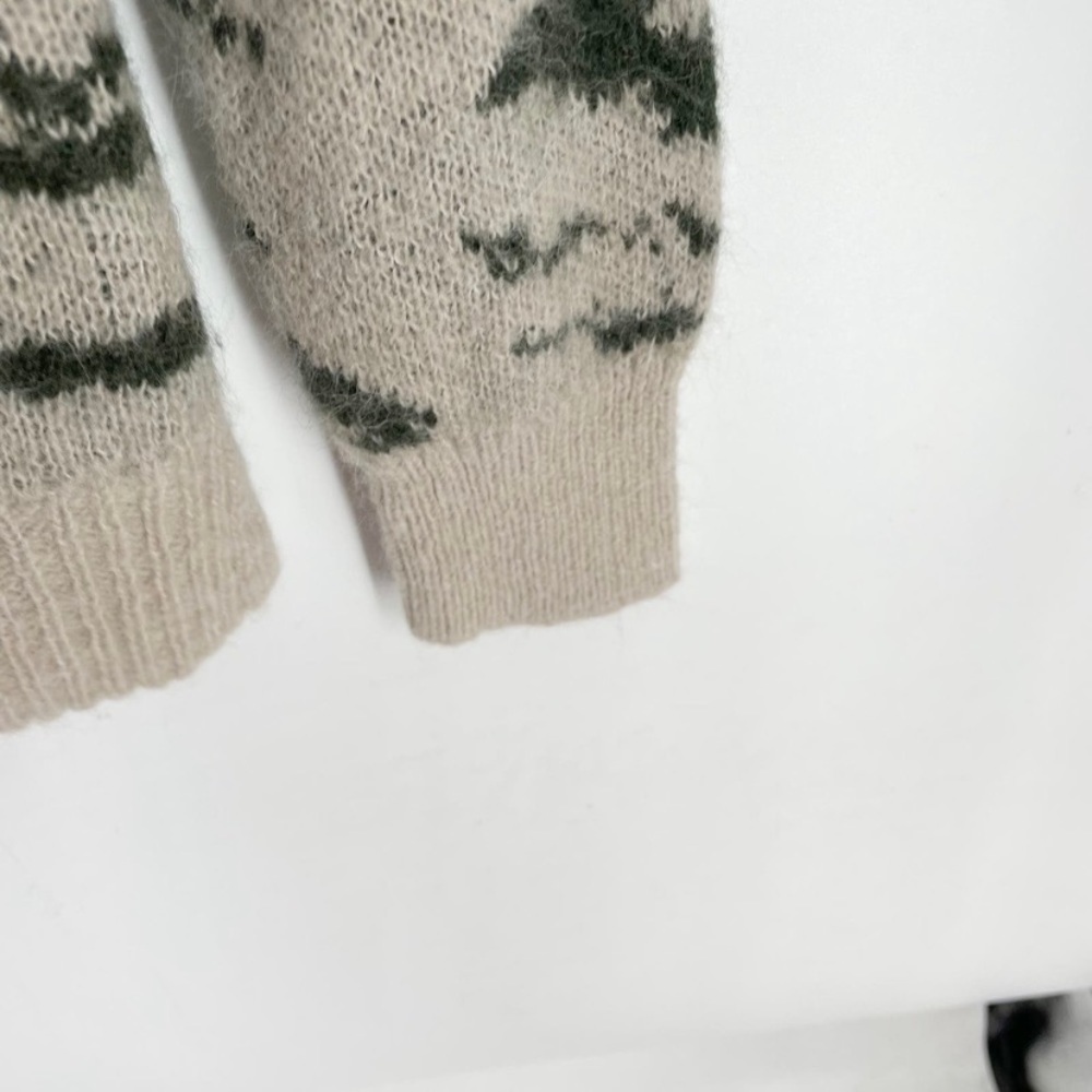 Madewell Thornton Animal Print Mockneck Sweater Alpaca Blend Cream XS - Picture 6 of 10